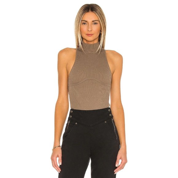Michael Costello x REVOLVE Annalie Knit Bodysuit in Army Medium New AS-IS womens - Picture 1 of 12